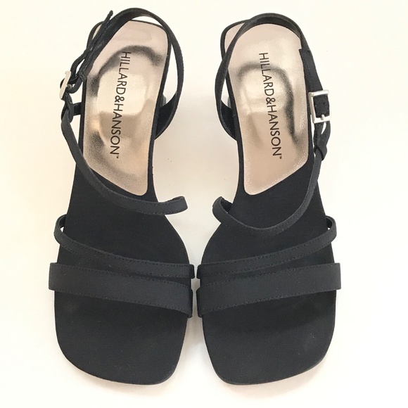 HILLARD & HANSON Kitten Heel Sandals Black Heels Women’s Size 6.5 - Picture 14 of 16